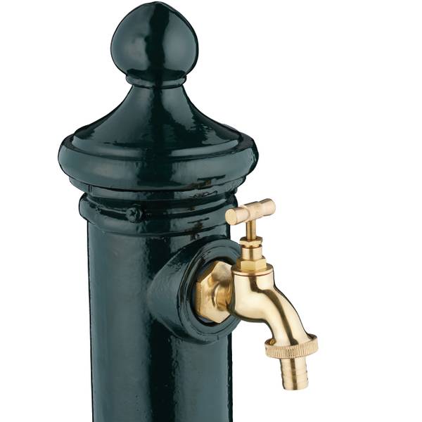 Standbrunnen antik 80 cm Dunkelgrün - Gold