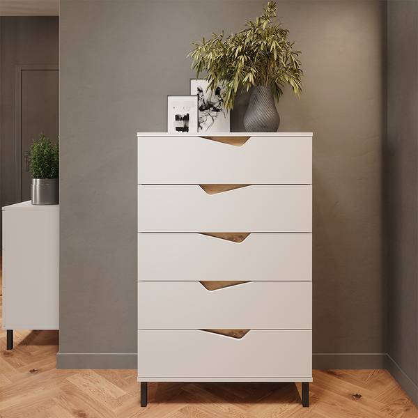 Kommode Marelle 57845 Asteiche Dekor - Reinweiß