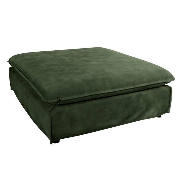 Hocker HEAVEN Grün - Polyester - Webstoff - Samt - Pappel - 100 x 42 x 100 cm