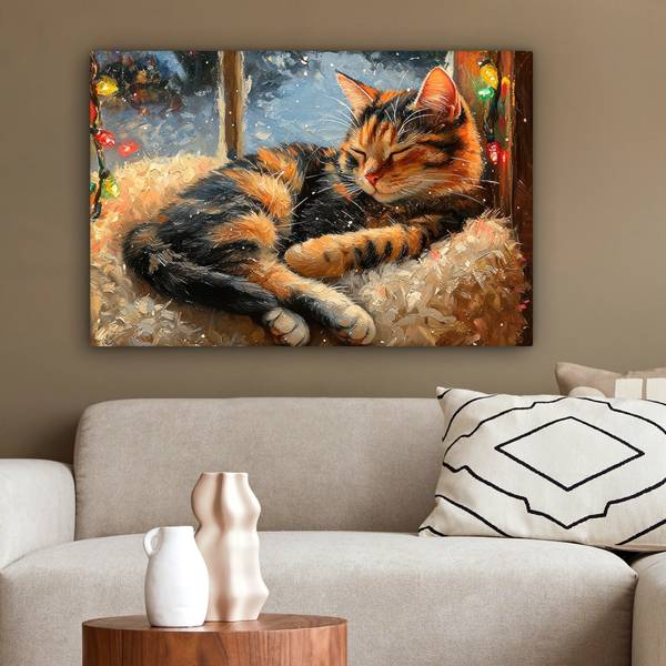 LEINWANDBILD Katze 90 x 60 cm