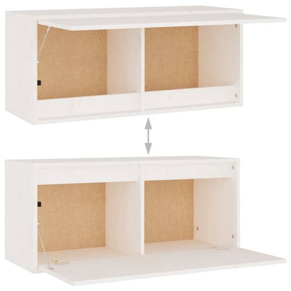 Meuble tv 3013506 (lot de 8) Blanc - Pin - 80 x 35 x 30 cm