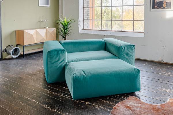 Modulsofa MIA Grün - Webstoff - Samt - Polypropylen - 306 x 72 x 120 cm