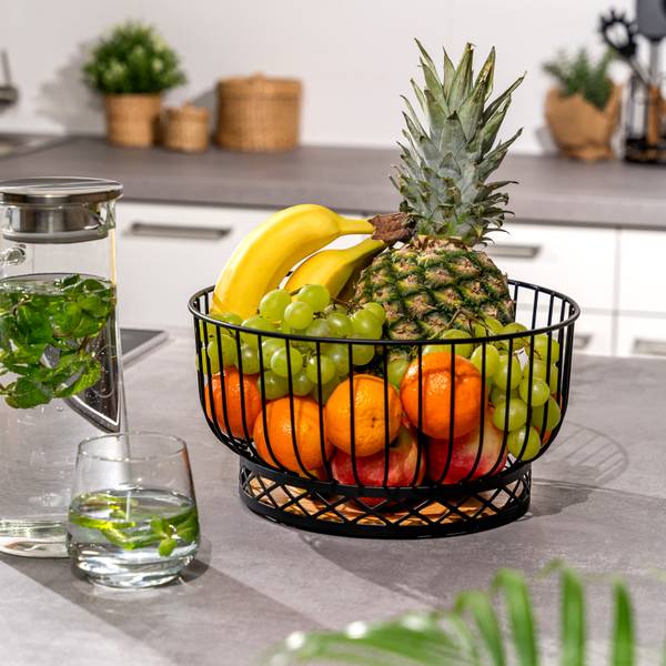 Obstkorb 70555 Schwarz - Metall - 29 x 15 x 29 cm