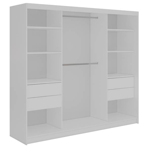 Schwebetürenschrank mit Schubladen LAOS Schwarz - Weiß - Breite: 240 cm
