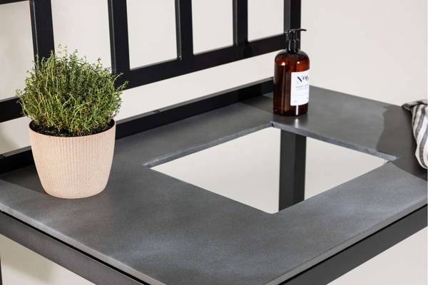 Outdoorküche Alicante Schwarz - Metall - 60 x 128 x 90 cm