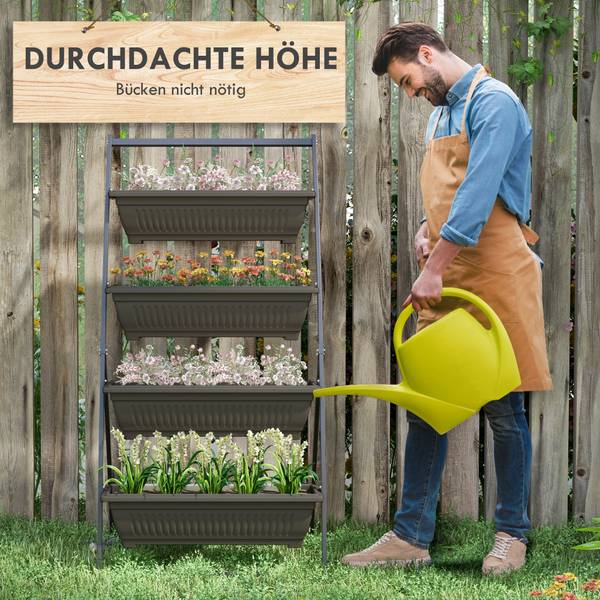 Support pour plantes 84H-050V00DR Marron - Métal - 79 x 162 x 76 cm