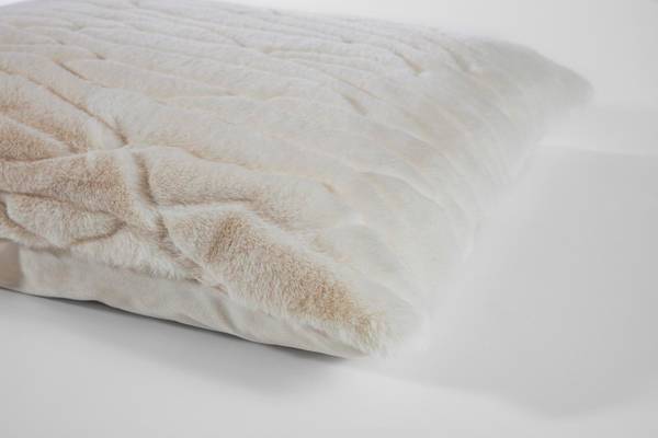 Kissenhülle Nerz Weiß - Textil - 40 x 1 x 40 cm