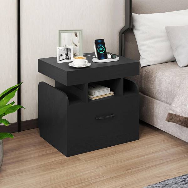 Nachttisch TG33280 Schwarz - Holzwerkstoff - 40 x 55 x 50 cm