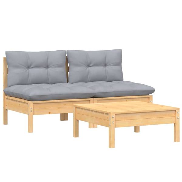 Garten-Lounge-Set 3012377 (3-teilig) Braun - Grau