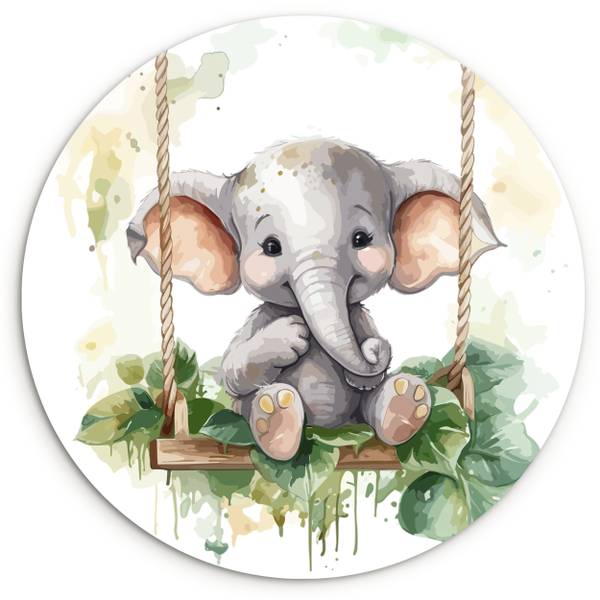 BILD Elefantenbaby 120 x 120 cm