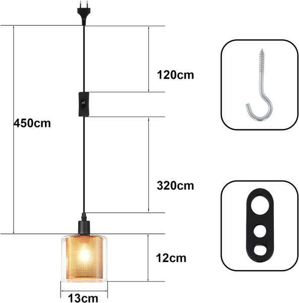 Pendelleuchte Quigley Schwarz - Metall - 12 x 450 x 13 cm
