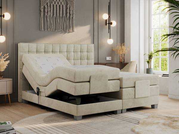 Boxspringbett ELEKTRO Beige - H4 - Liegefläche Breite: 140 cm