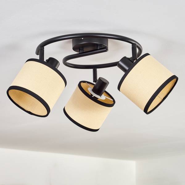 Deckenleuchte Tamarispa Beige - Schwarz - Aluminium - 46 x 24 x 40 cm
