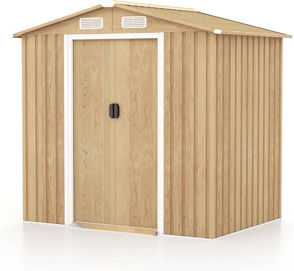 Gerätehaus SF6328ZM+DE Braun - Metall - 142 x 186 x 196 cm