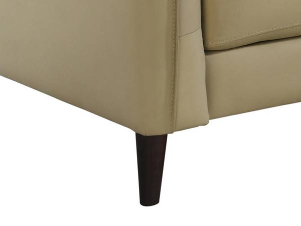 Sofa SALVI Beige - Echtleder - Textil - 179 x 77 x 248 cm