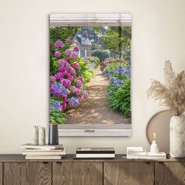 ACRYLGLASBILD Hortensie 40 x 60 cm