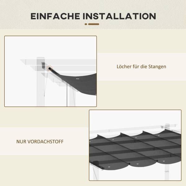 Ersatzdach 84C-372V00CG Glas Grau - 255 x 250 cm