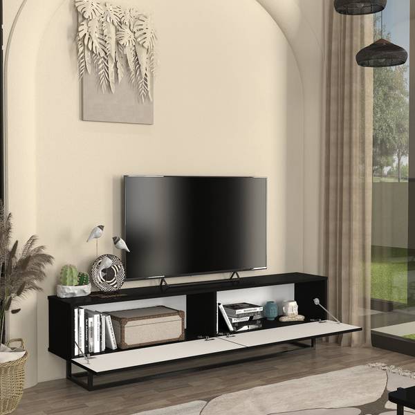TV-Lowboard Verpsboga II Schwarz - Breite: 180 cm