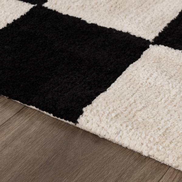 Teppich Blox Schwarz - Textil - 120 x 2 x 170 cm