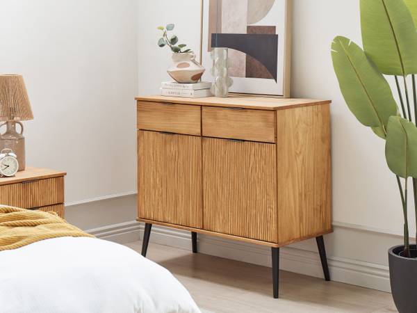 Sideboard TIMMINS Braun - Bambus - 100 x 90 x 45 cm