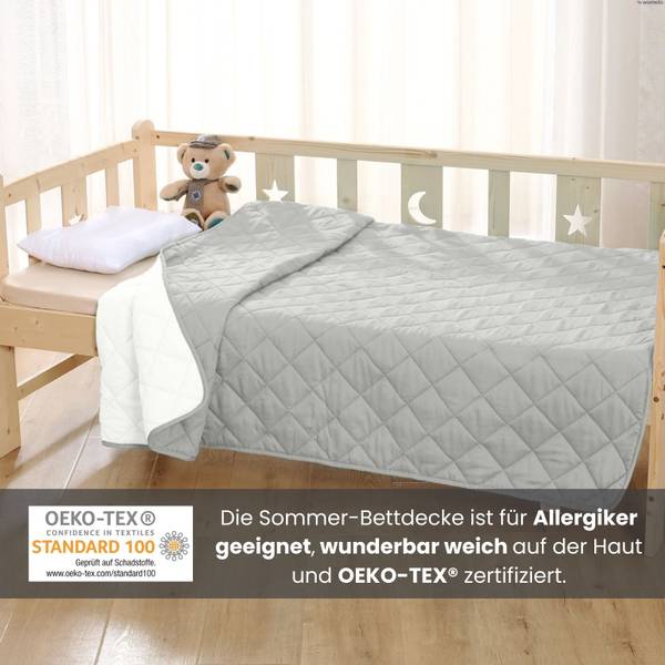 Bettdecke Sommer Steppbett Sommerdecke Weiß - 135 x 200 cm