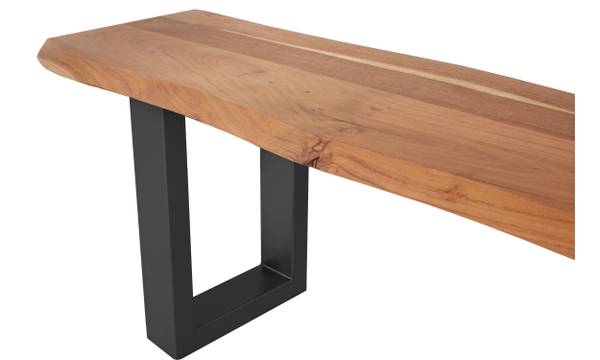 Sitzbank NOAH Beige - 200 x 47 cm - Schwarz