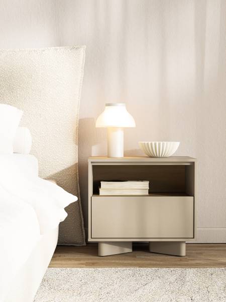 Table de chevet DISTRIA Gris - Mélamine - 50 x 46 x 35 cm