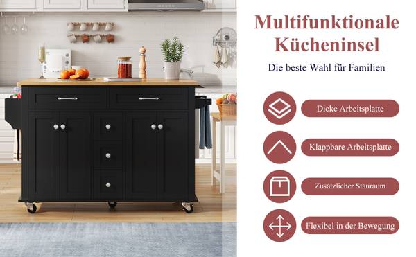 Kücheninsel BB8055 Schwarz