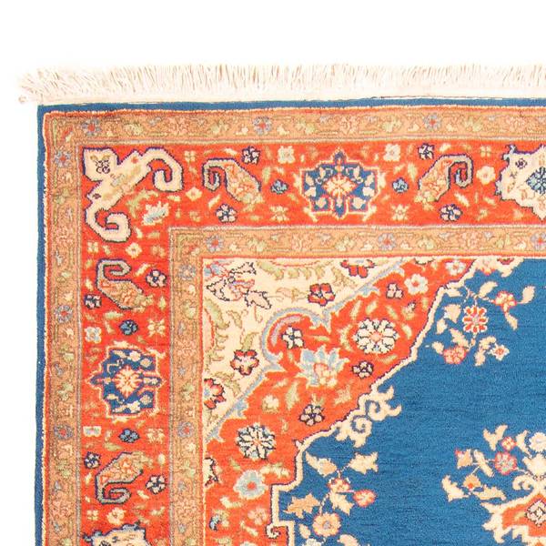 Orientteppich Oriental Blau - Wolle - 124 x 1 x 200 cm
