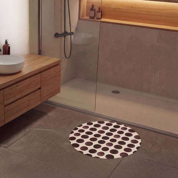 BADEMATTE Punkte Rot - Microfaser - 70 x 70 x 1 cm