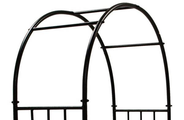 Rosenbogen VERSAILLES 220x120cm, Metall Schwarz - Stahl - 120 x 220 x 44 cm