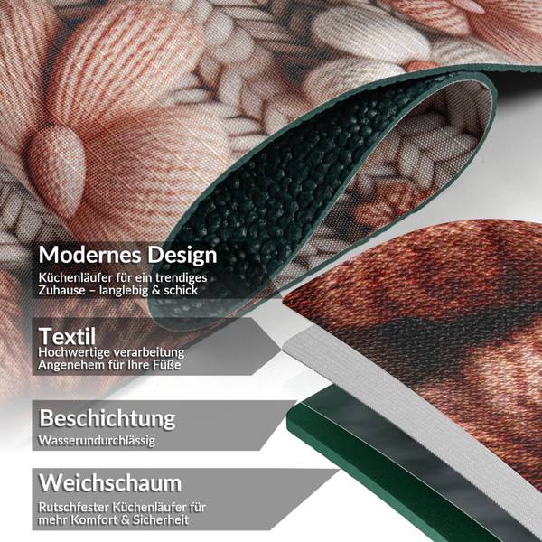 Küchenläufer Blumen Tiefe: 300 cm