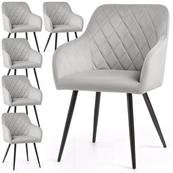 ESSZIMMERSTUHL VELTO 6er-Set Schwarz - Grau