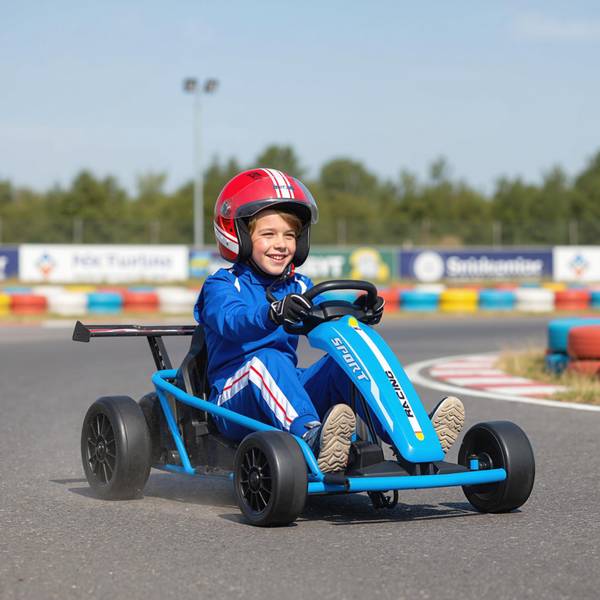 Kinder Elektro Gokart 370-446V90BU Blau - Kunststoff - 77 x 54 x 119 cm