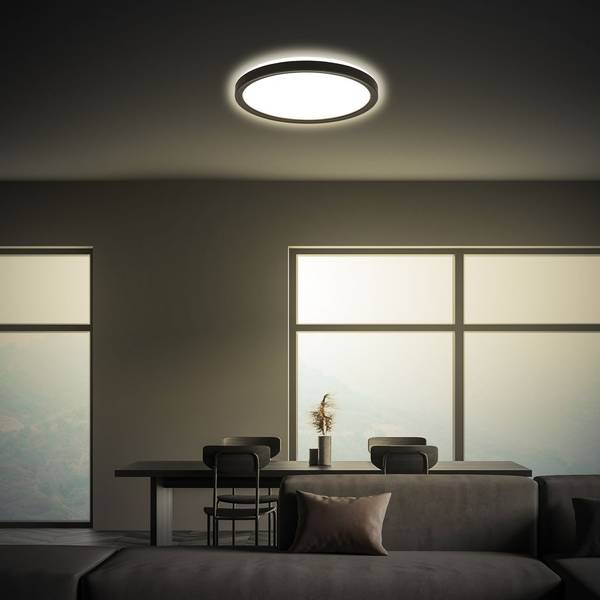 LED Deckenleuchte Tava 7515415 Schwarz - ABS - 24 x 3 x 24 cm