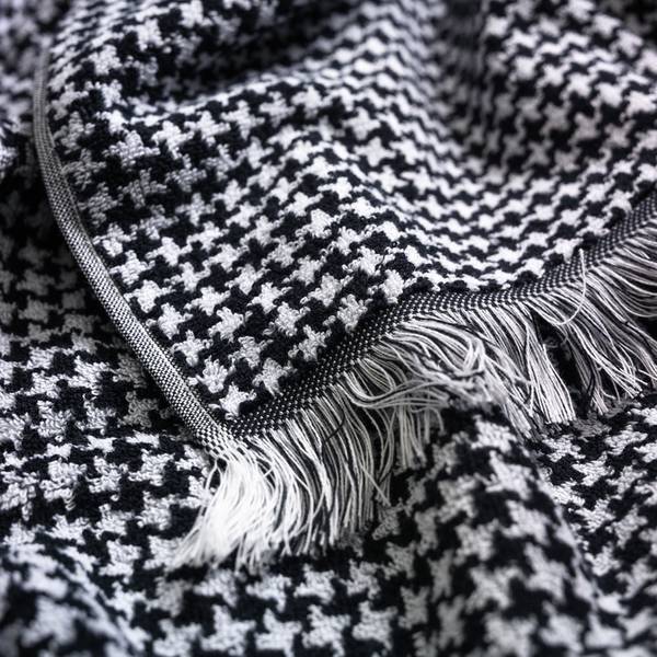 Serviette PIED DE POULE Noir - Textile - 50 x 1 x 100 cm