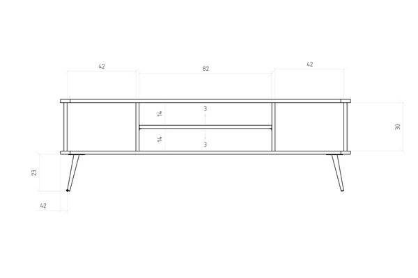 TV-Ständer LINA Orange - Holz - Kernbuche
