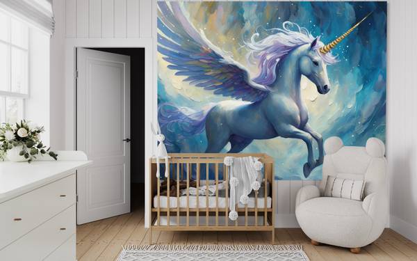 Fotobehang eenhoorn 400 x 280 cm