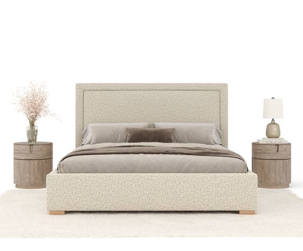 Gestoffeerd bed Ordina I beige - Ligoppervlak breedte: 180 cm
