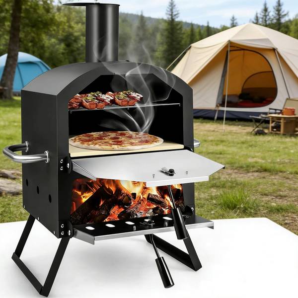 Pizzaofen COAL Schwarz - Keramik - Metall - Kunststoff - 55 x 75 x 40 cm