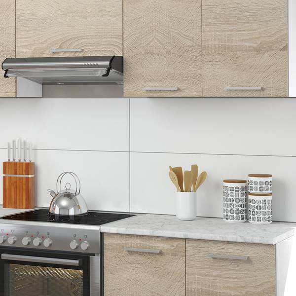 Küchenzeile R-Line 26322 7er Set Braun - Weiß - Holzwerkstoff - 270 x 82 x 60 cm