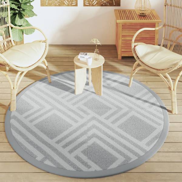 Outdoor-Teppich 3006547-49 Grau - Polypropylen - 160 x 1 x 160 cm