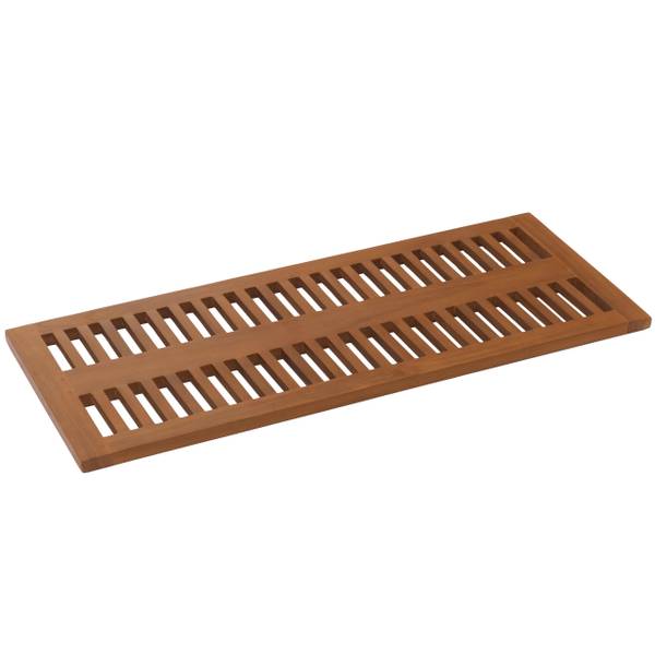 Teak-Badematte M86 Braun - Holz teilmassiv - 40 x 3 x 100 cm