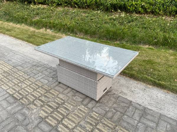 Garten-Esszimmermöbe L(6er-Set) Grau - Webstoff