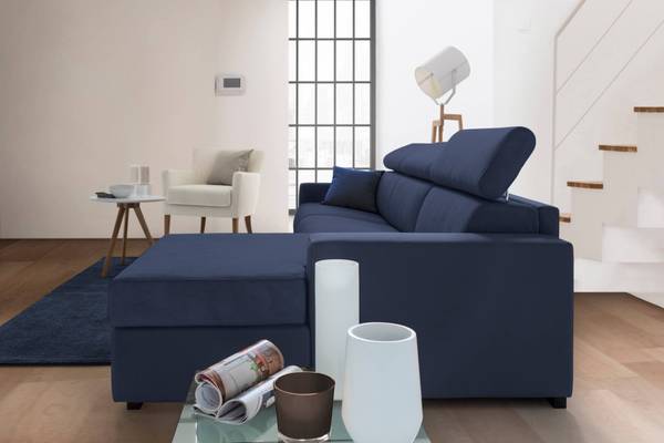 Sofa mit Halbinsel Viviana Blau