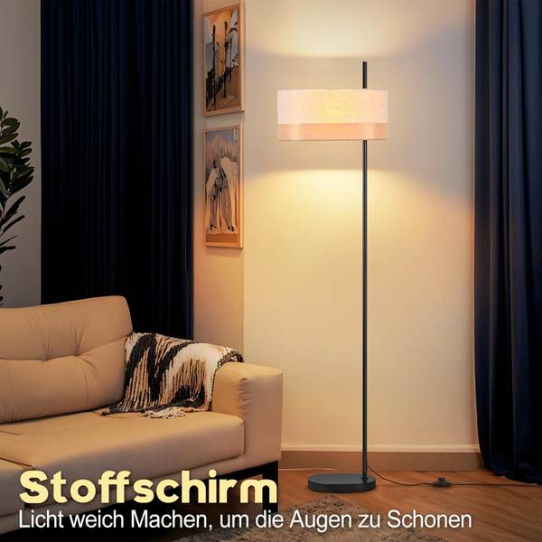 Standleuchte sdqd Weiß - Leinen - Eisen - 25 x 154 x 40 cm