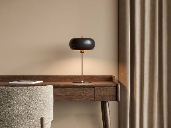 Tischlampe KERRY Schwarz - Gold - Metall - 26 x 50 x 26 cm