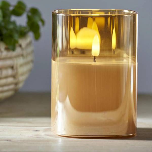 Dekorative Tischleuchte Flamme Beige