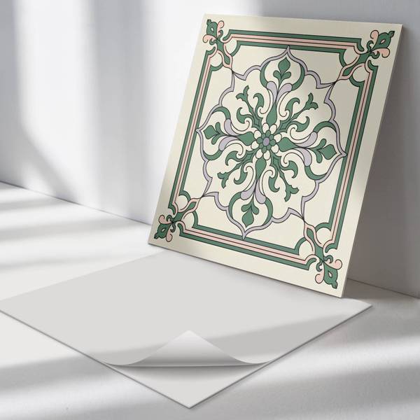 Fliesen Blumen Muster 4er Set 50 x 50 cm