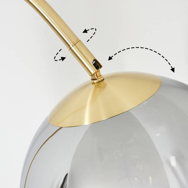 Stehlampe Cesaro Grau - Aluminium - Klarglas - 25 x 140 x 52 cm